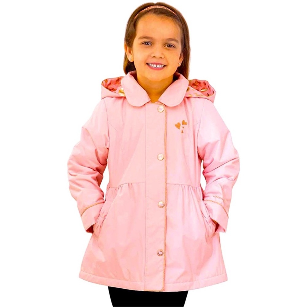 London Fog Girls Kids' Midweight Hooded Jacket Pink Size 6